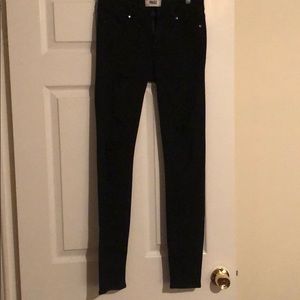 Black distressed Paige jeans